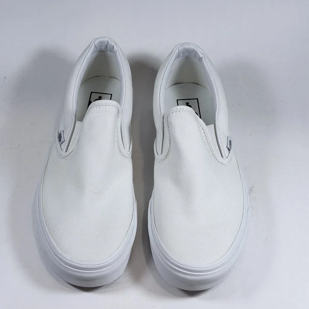 Vans Classic‎ Mens-9 Womens-10.5  Slip-On - True White/White Canvas Shoes